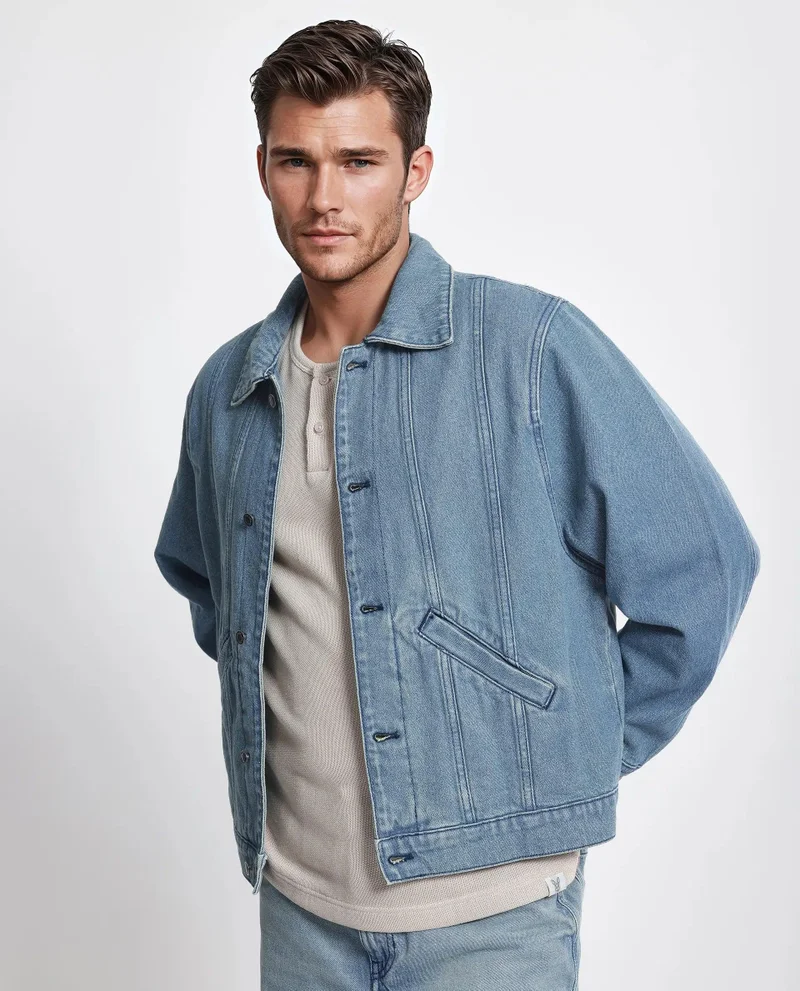 Rare Rabbit Men's Regular Fit Plain Denim Jacket
