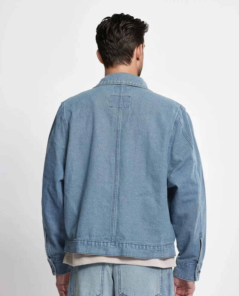 Rare Rabbit Men's Regular Fit Plain Denim Jacket
