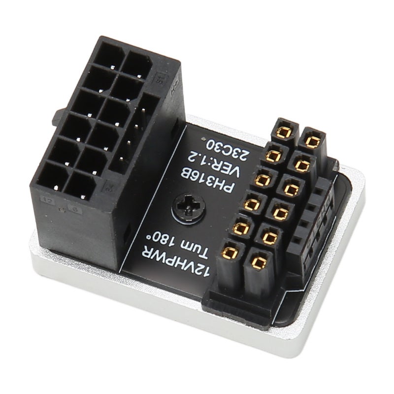 ATX 16Pin Male to 16pin Female 180 Degree Angled Adapter Aluminum Alloy - Plug and Play 600W Graphics Card U Turn Angle Connector for Desktop Computers - Image 5