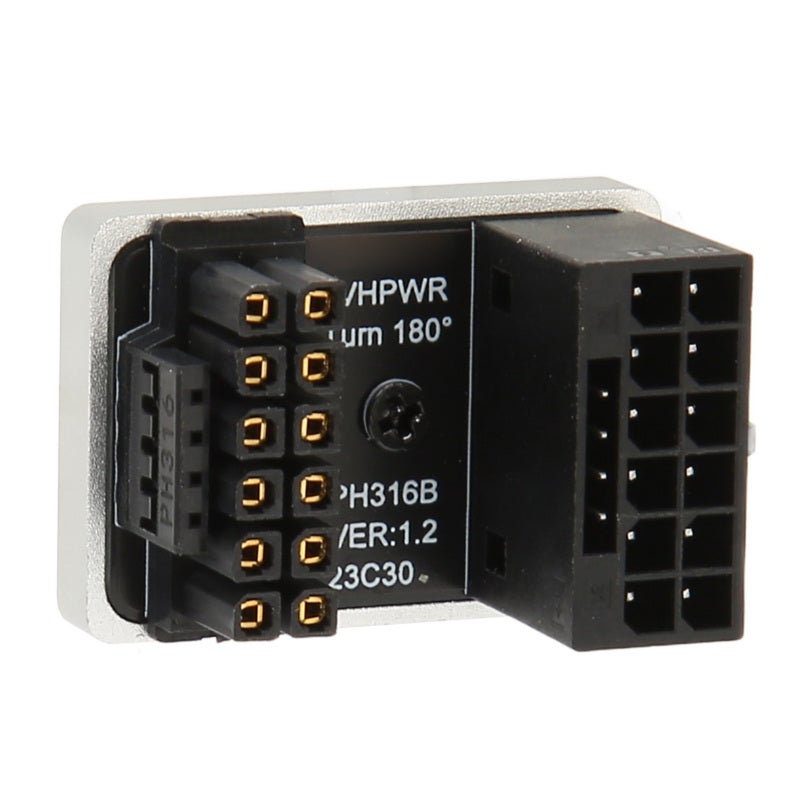 ATX 16Pin Male to 16pin Female 180 Degree Angled Adapter Aluminum Alloy - Plug and Play 600W Graphics Card U Turn Angle Connector for Desktop Computers - Image 3