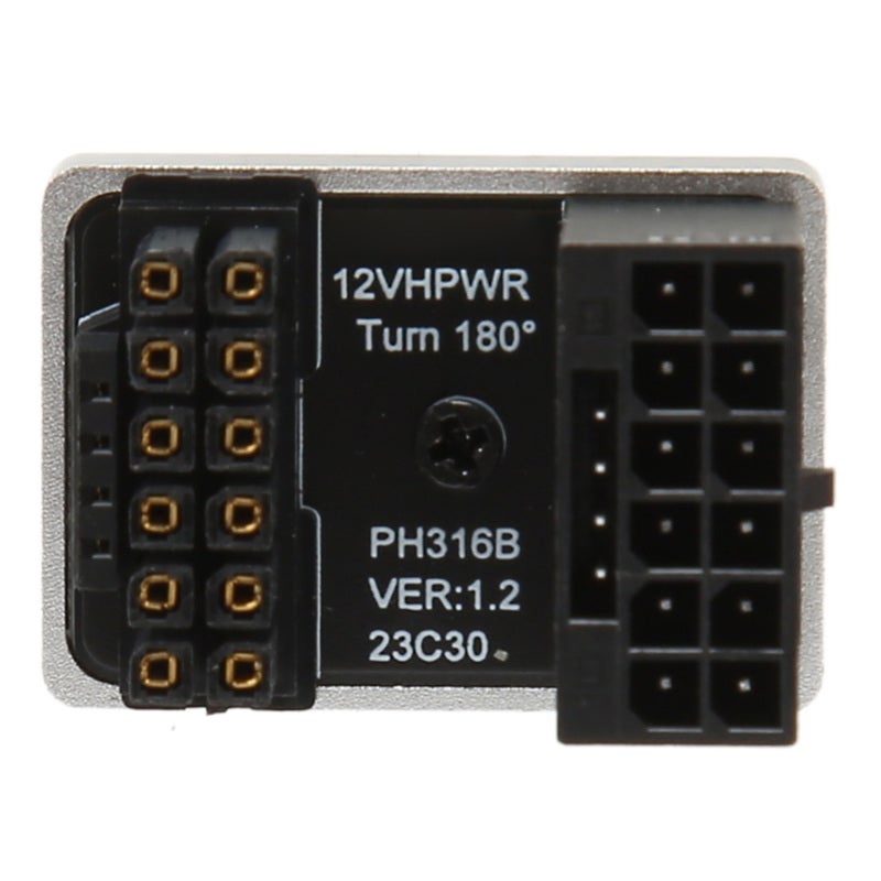 ATX 16Pin Male to 16pin Female 180 Degree Angled Adapter Aluminum Alloy - Plug and Play 600W Graphics Card U Turn Angle Connector for Desktop Computers - Image 1