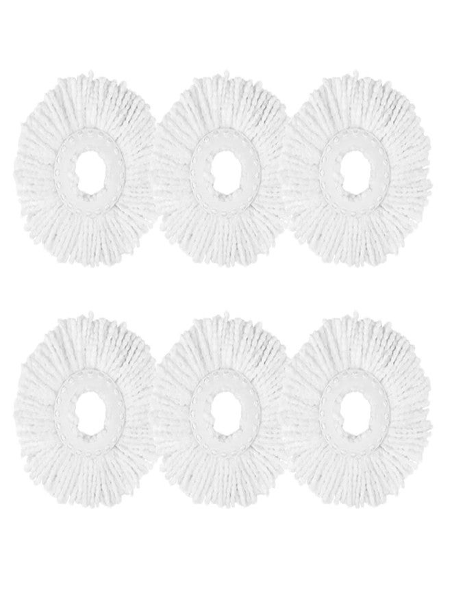 SUNKI Spin Mop Head Refill Mop Replacement for Spin Magic Mop Pads Round Spin Mop Microfiber Easy Wring Spin Mop Head Cloth 6-Pack