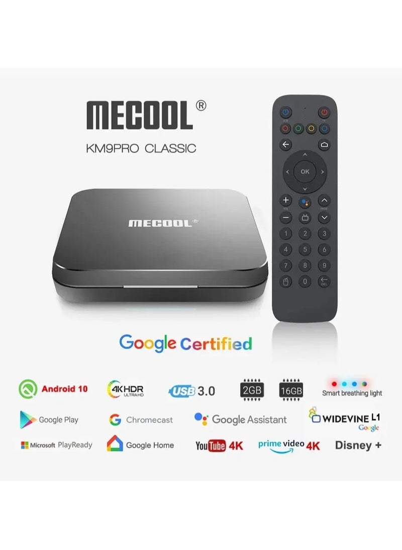 MECOOL - Mecool KM9 Pro Classic Google Certified Amlogic S905X2 Android 10.0 2G 16G 4K HDR Cast Voice Control Android TV Box Prefix - Image 1