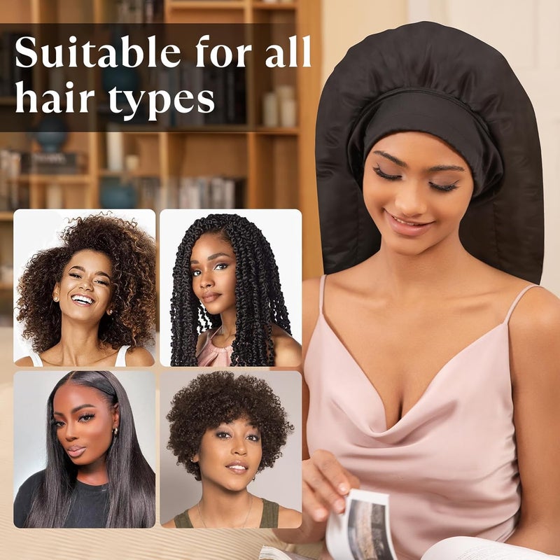 Amzpic Heat Cap for Deep Conditioning, Hair Steamer for Natural Hair Home Use w/10-level Heats Up Quickly, Thermal Steam Cap for Home Hair Treatment - Image 4