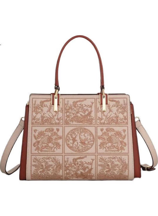 Viney Leather Handbag, Women'S Tote Bag, Middle-Aged Crossbody Shoulder Bag, Birthday Gift For Girlfriend, Qixi Festival Present - Image 3