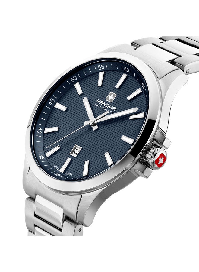 Hanowa Kander 43mm Blue Dial Stainless Steel Bracelet Watch for Men  - Image 3