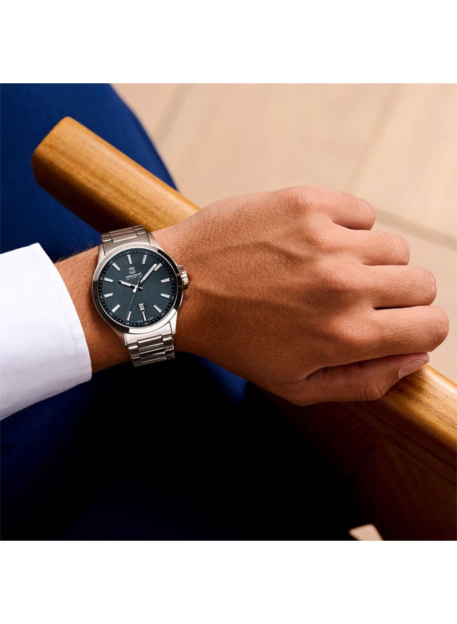Hanowa Kander 43mm Blue Dial Stainless Steel Bracelet Watch for Men  - Image 4