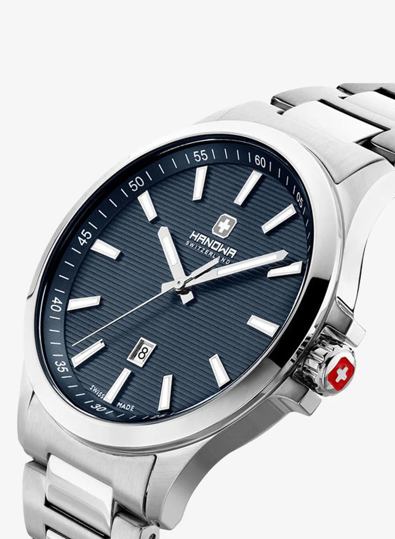 Hanowa  Kander Blue Dial Silver Stainless Steel Bracelet Analog Watch for Men 43mm for Men | Best Price UAE