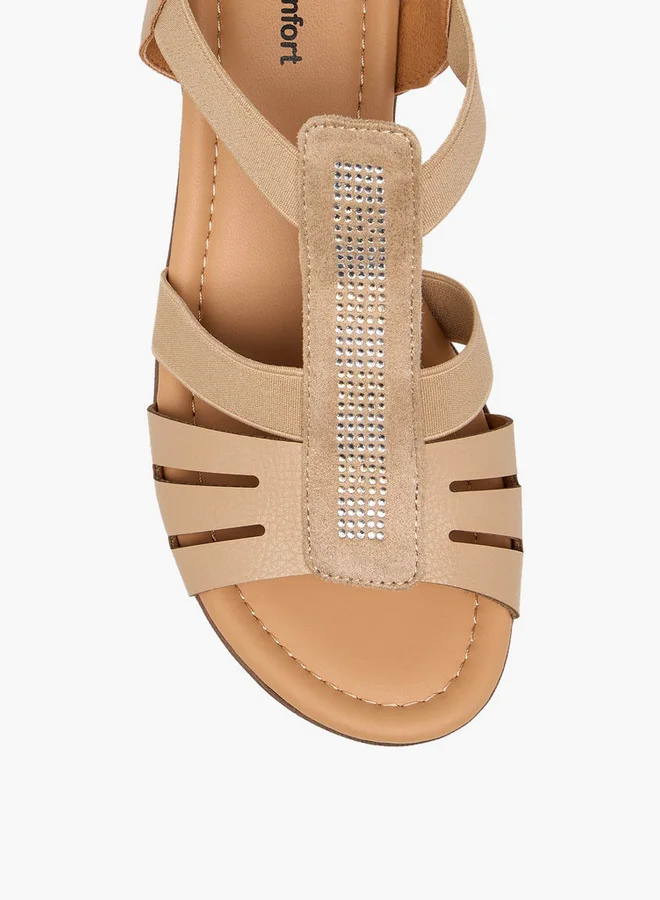 Le Confort Embellished Cutout Sandals with Block Heels