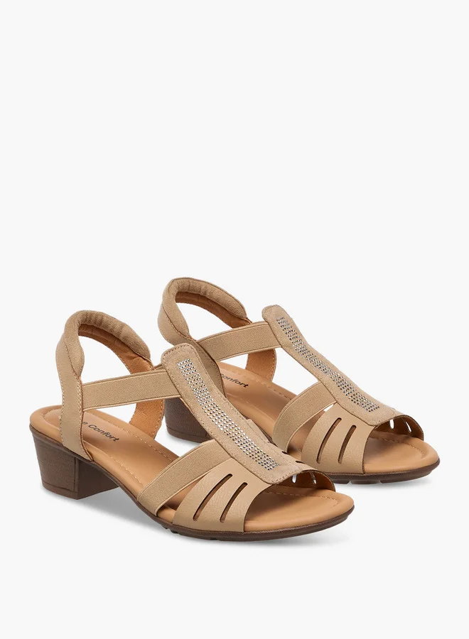 Le Confort Embellished Cutout Sandals with Block Heels