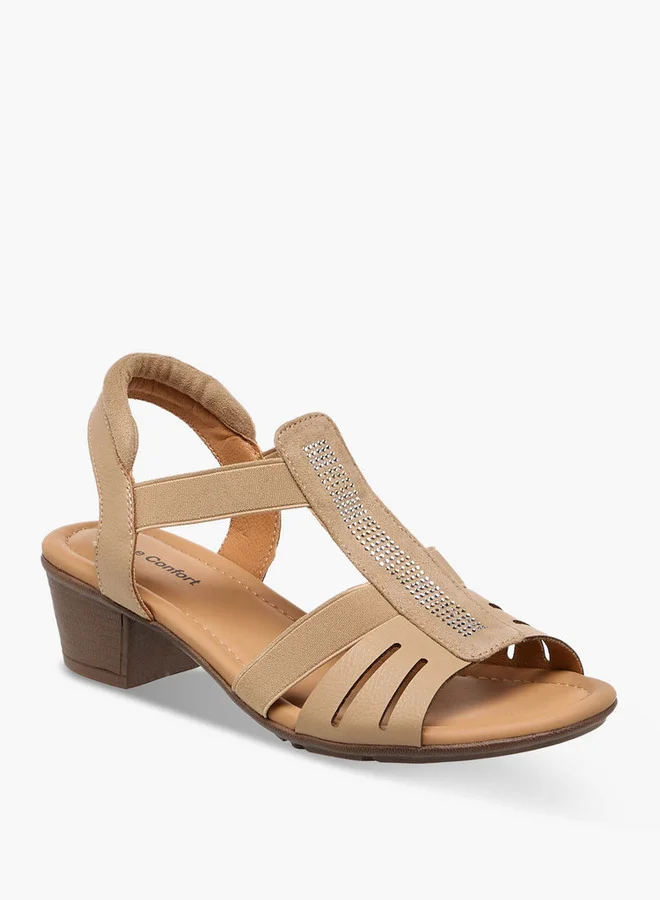 Le Confort Embellished Cutout Sandals with Block Heels