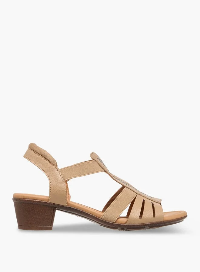 Le Confort Embellished Cutout Sandals with Block Heels