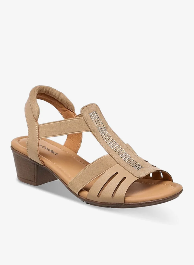 Le Confort Embellished Cutout Sandals with Block Heels
