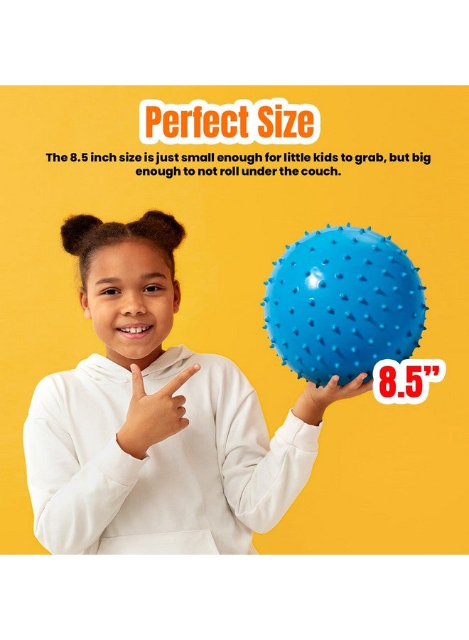 New Bounce Soft Balls for Kids - Set of Four 8.5" Knobby Balls Plus Pump & 2 pins, Durable, Inflatable Sensory Spiky Ball for Children, Toddlers and, Pets - Soft Bouncy Ball - Image 5