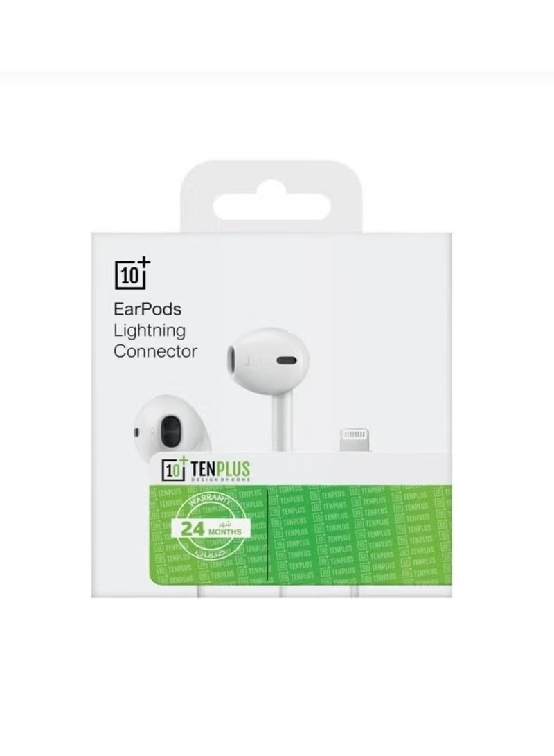 تنبلس سماعات أذن سلكية ستيريو مزودة بموصل Lightning، متوافقة مع سلسلة iPhone، لون أبيض - Image 2