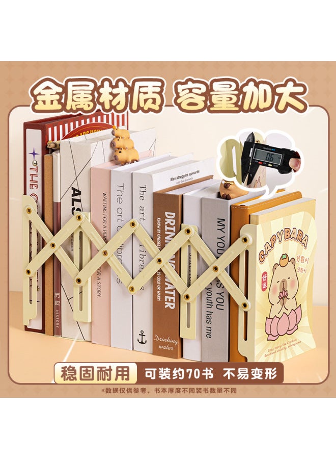 Kaba Bear Creative Student Desktop Retractable Bookshelf Cartoon Office Books Bookshelf Folding Storage Bookend Display Rack - Image 2