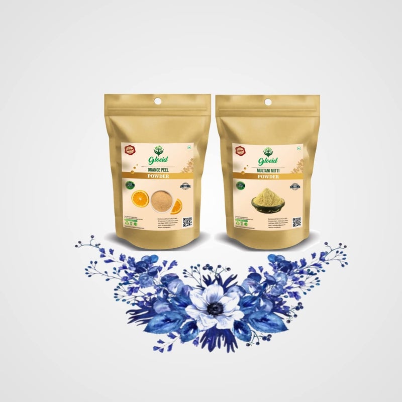 GLOEID Orange Powder  Multani Powder 100 gm each 200 gm for Face Pack - Image 1