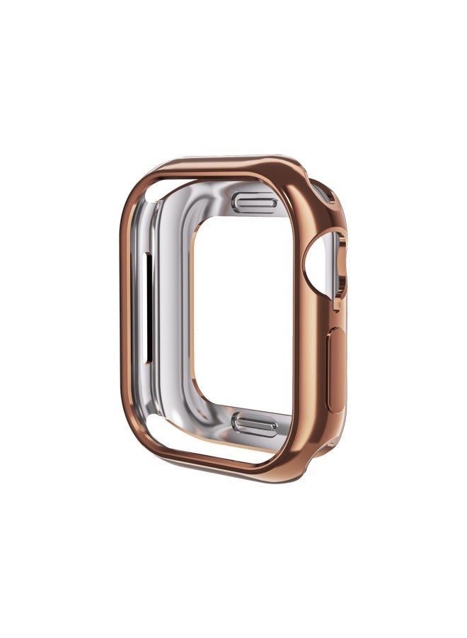 نيوترل غلاف نصف مغطى TPU مقاوم للصدمات مربعي وردي ذهبي لساعة آي واتش، سلسلة ساعات أبل مقاس عام 38-46 ملم - Image 1