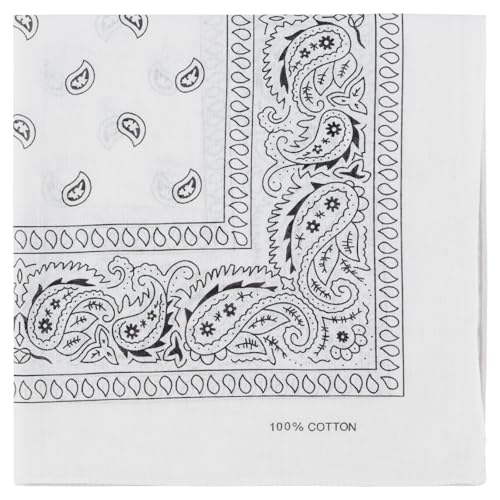 combocube 12 Pack Multi-Purpose Cotton Paisley Cowboy Bandanas Headband for Men and Women,Blue&White&Red - Image 3