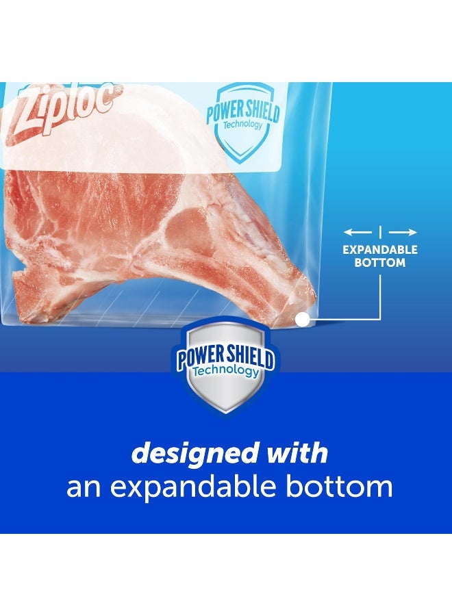 Ziploc Quart Food Storage Freezer Slider Bags, Power Shield Technology for More Durability, 34 Count - Image 2