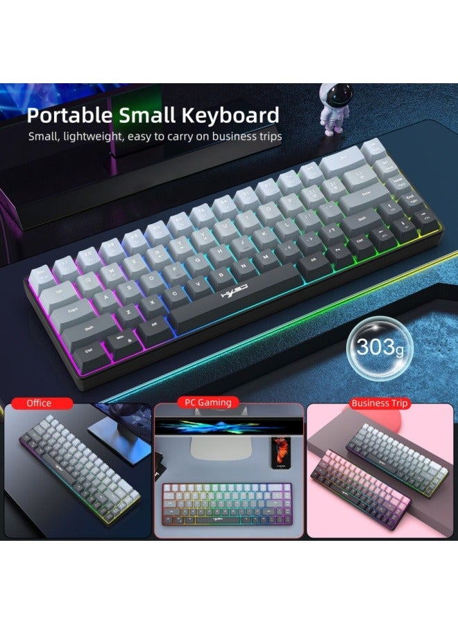 لوحة مفاتيح ألعاب سلكية V200، 68 مفتاحًا بإضاءة خلفية RGB متدرجة الألوان، لوحة مفاتيح ألعاب صغيرة الحجم للغاية، لأجهزة الكمبيوتر الشخصية/أجهزة ماك - Image 3