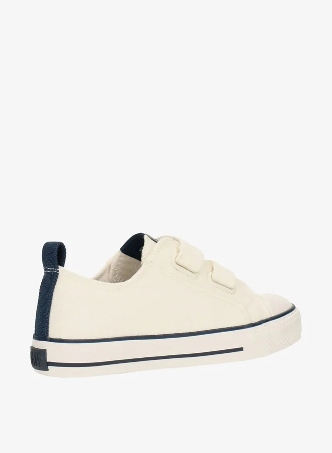 جاب Boys' Logo Detail Canvas Shoes with Hook and Loop Closure