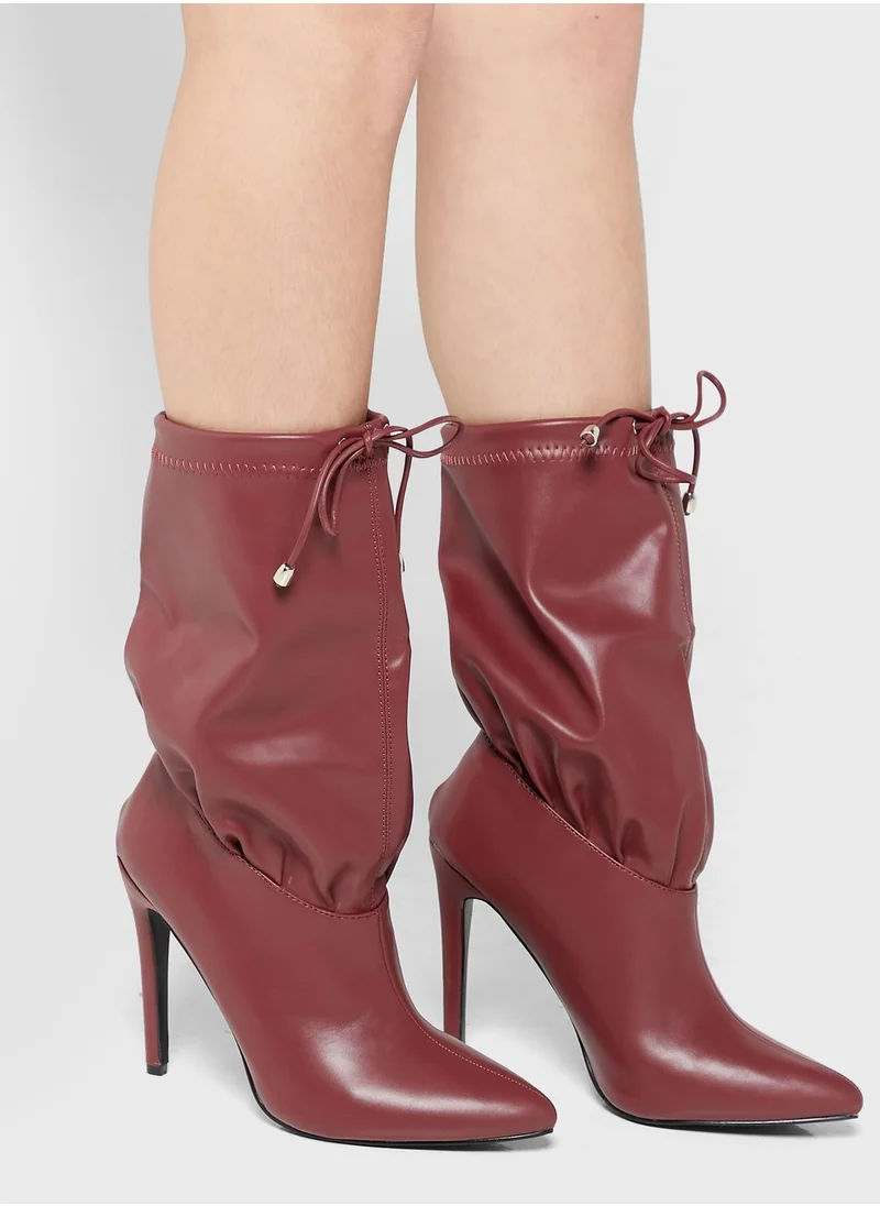 ELLA Ruched Detail Pointed Boot