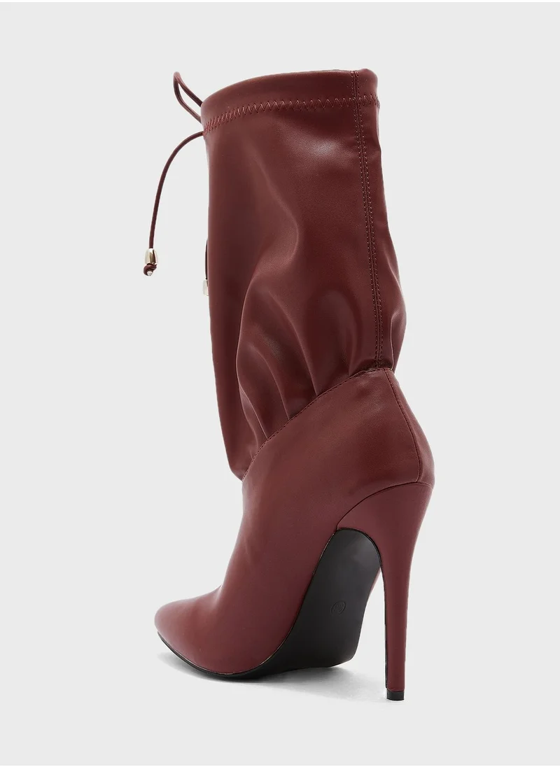 ELLA Ruched Detail Pointed Boot