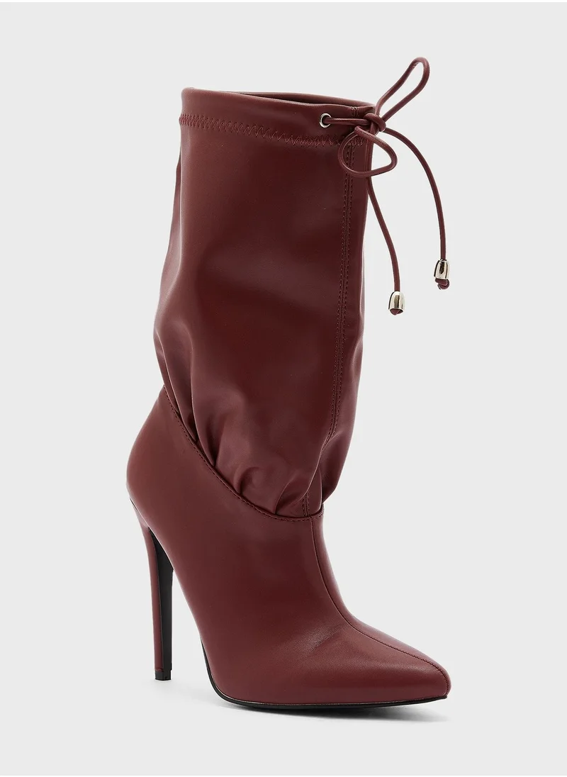 ELLA Ruched Detail Pointed Boot