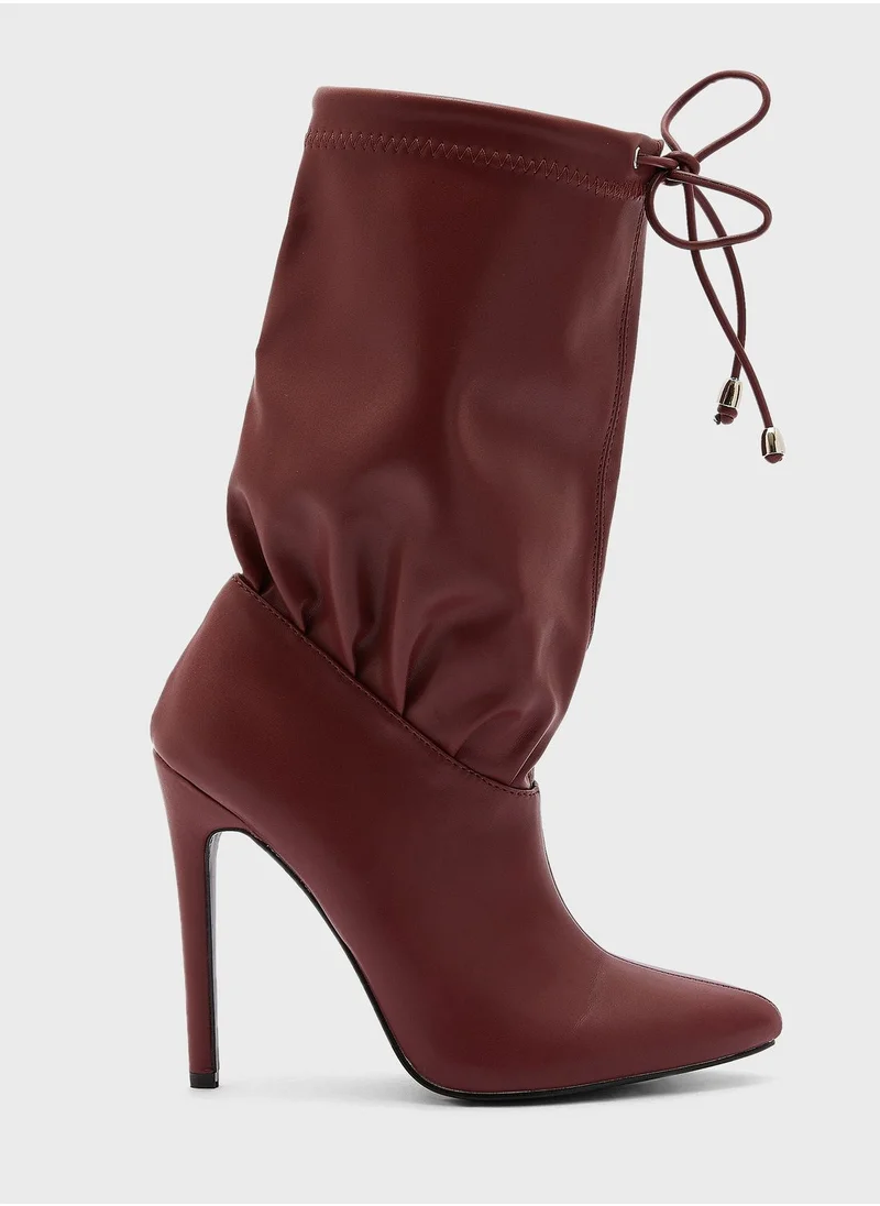ELLA Ruched Detail Pointed Boot