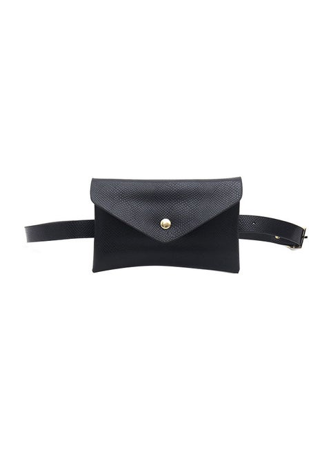 Fashion Snake Print Casual Waist Bag Black