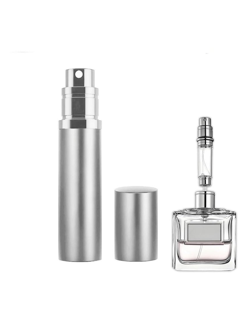 Chabeia 5ml Perfume Travel Refillable Bottle ,Bottom-Filling Fragrances Perfume Atomizer ,Mini Empty Spray Bottle ,Travel Perfume, Pocket Travel Toiletries ,Holiday Travel Essentials ,Empty Mini Cologne Dispenser,Pocket Atomiser,Silver - Image 2