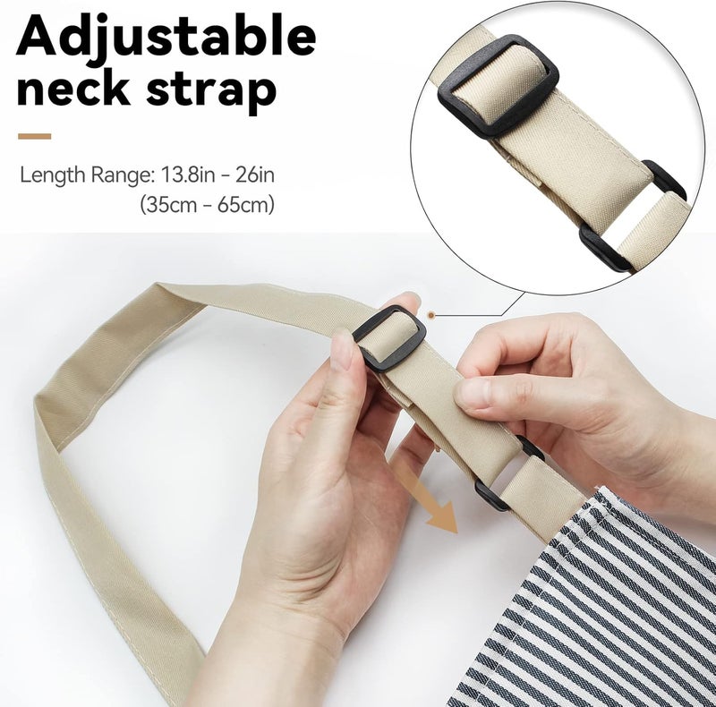 NLUS 2 Pack Kitchen Cooking Aprons, Adjustable Bib Soft Chef Apron with 2 Pockets for Men Women - Image 3