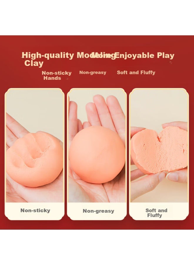 Coloyou Flour Play Dough, Children's Pretend Play Gift Box, Chinese Cuisine Shop Handmade Set, Non-super Light Clay Gift - Image 5