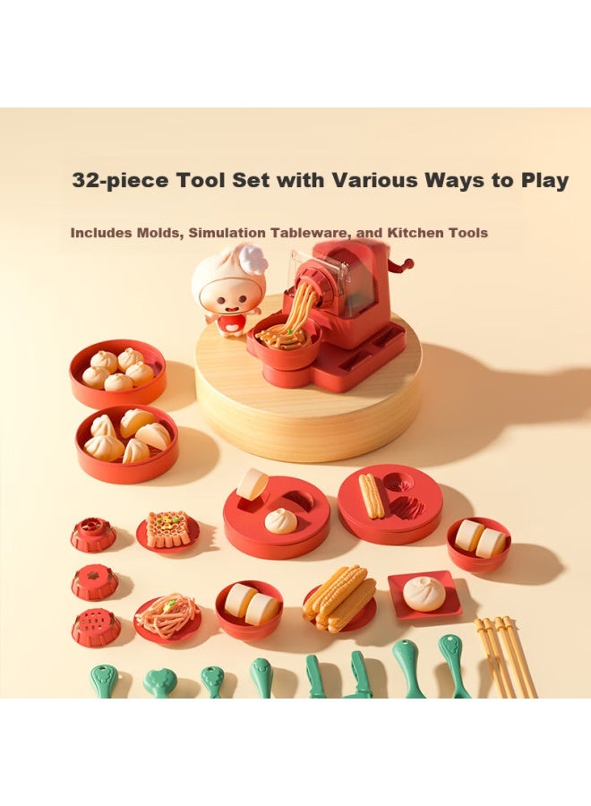 Coloyou Flour Play Dough, Children's Pretend Play Gift Box, Chinese Cuisine Shop Handmade Set, Non-super Light Clay Gift - Image 4
