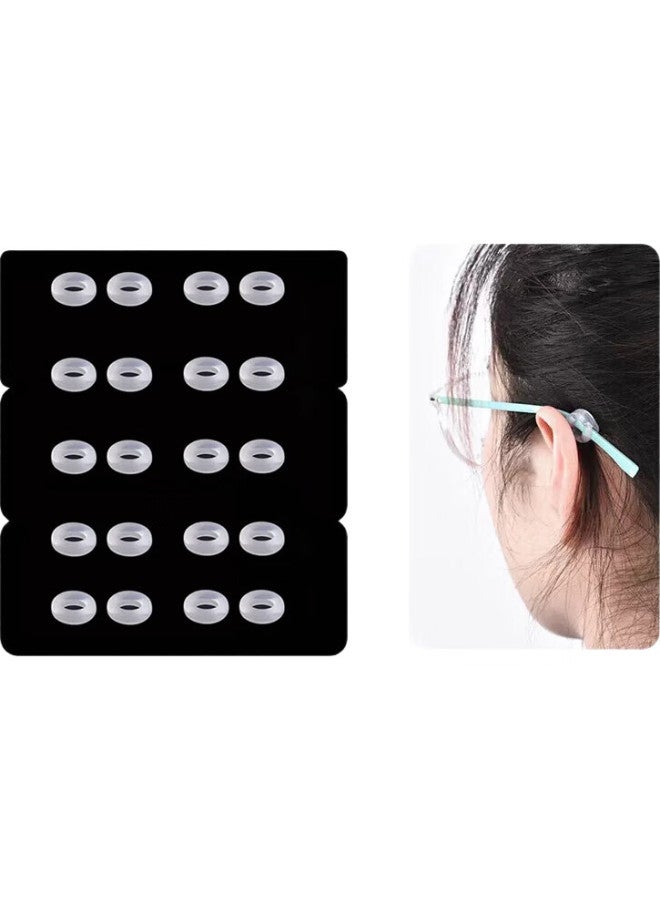 Boshide Glasses Anti-Slip, Glasses Anti-Slip Cover, Glasses Anti-Slip, Ear Tips - White, 10 Pairs - Image 2