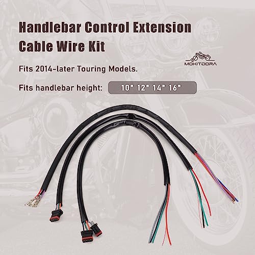 MoKitDora 10''-16'' Handlebar Control Extension Cable Wire Kit with Throttle-by-Wire Extend Compitable with 2014-up Harley Touring Road King Street Electra Glide - Image 2