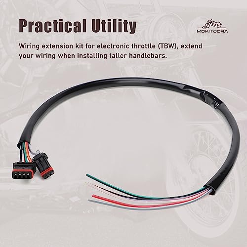 MoKitDora 10''-16'' Handlebar Control Extension Cable Wire Kit with Throttle-by-Wire Extend Compitable with 2014-up Harley Touring Road King Street Electra Glide - Image 5