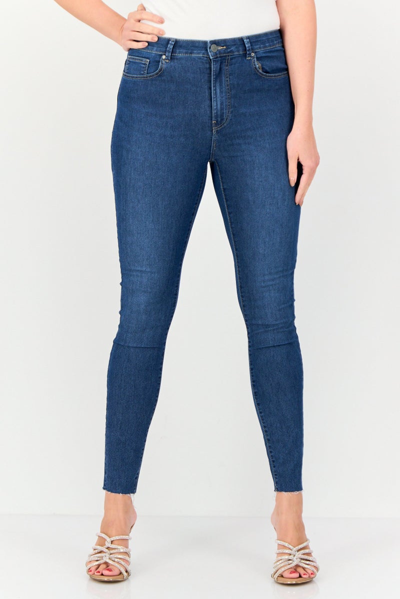 ONLY Jdy By Only Women Regular Fit Solid Stretchable Denim Jeans, Blue  - Image 1