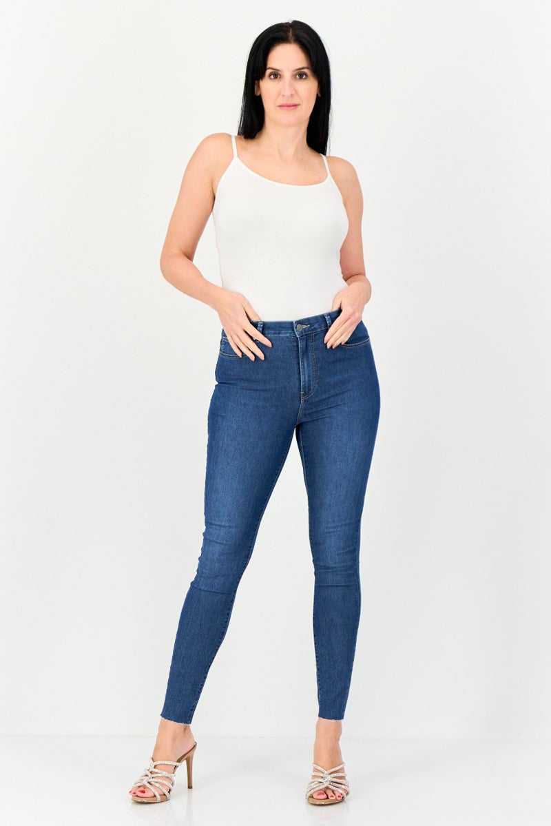 ONLY Jdy By Only Women Regular Fit Solid Stretchable Denim Jeans, Blue  - Image 4