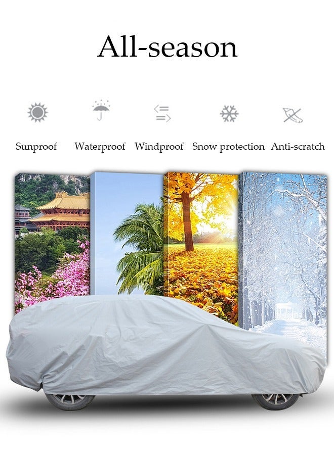 Full Car Covers SUV Sunscreen UV Protection Indoor Outdoor Sunscreen Heat Protection DustWind/Water/Weatherproof Anti-Uv Scratch-Resistant - Image 5