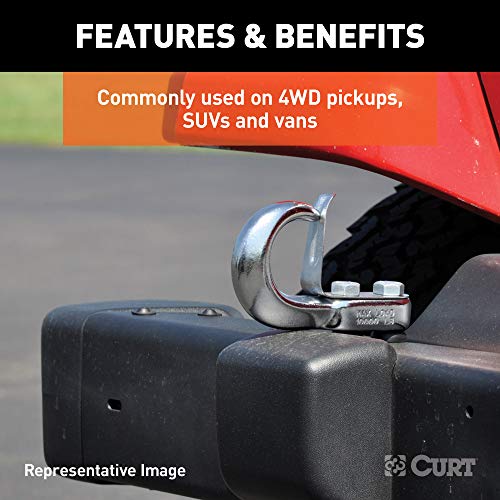 Curt خطاف سحب فولاذي أسود CURT 22411 مع مشبك زنبركي، سعة 10,000 رطل - Image 4