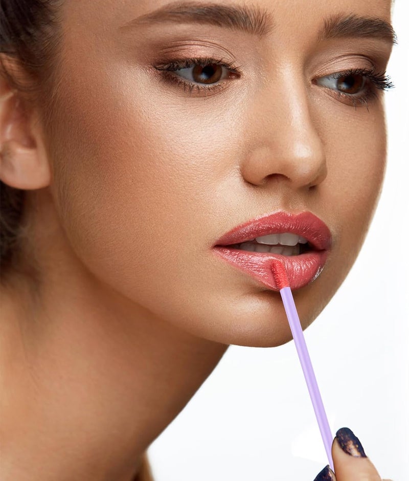 Gemsanva 240 قطعة من أعواد الشفاه القابلة للتصرف، فرش تطبيق أحمر الشفاه، فرشاة عصا ملمع الشفاه، ناعمة وخالية من الوبر، أدوات أعواد تطبيق مكياج العيون والشفاه (بنفسجي) - Image 4