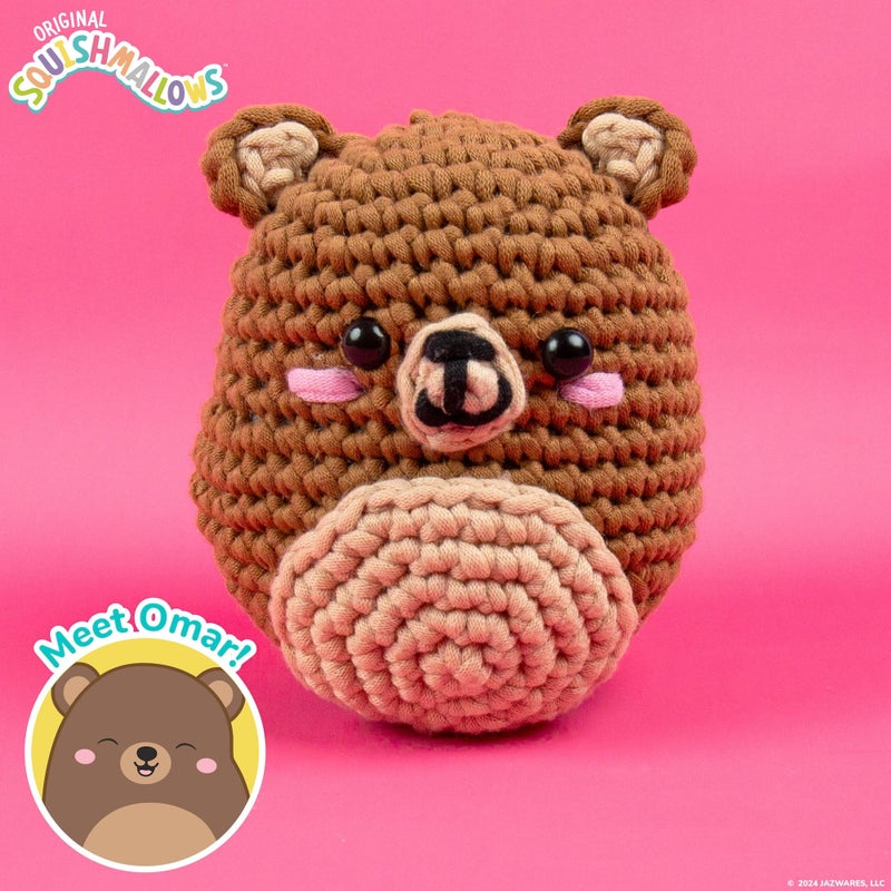 Squishmallows Original Omar The Bear Crochet Kit, Includes Yarn, Crochet Hook, Starter Hooks, Step-by-Step Tutorials, Exclusive Crochet Kit for Beginners, DIY Craft, Crochet Kits, Great Teen Gifts - Image 2