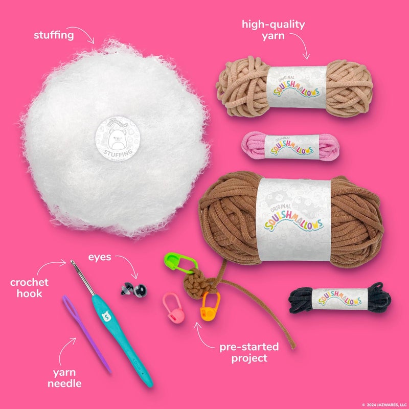 Squishmallows Original Omar The Bear Crochet Kit, Includes Yarn, Crochet Hook, Starter Hooks, Step-by-Step Tutorials, Exclusive Crochet Kit for Beginners, DIY Craft, Crochet Kits, Great Teen Gifts - Image 4
