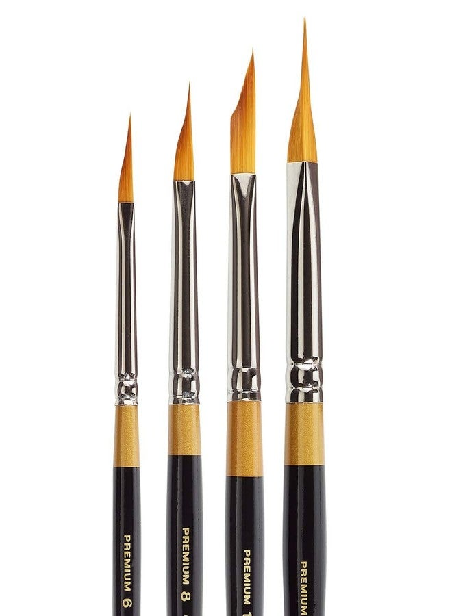 KINGART Premium 4 pc. Original Gold 9900 Series Miracle Wedge Artist Brush Set, Synthetic Golden Taklon Hair for Acrylic, Oil, Watercolor and Gouache Paint, Short Handle, 4 Sizes: 6, 8, 10, 12 - Image 2