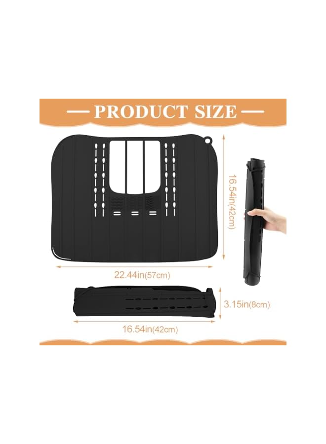 jaexest Bathroom Sink Cover For Counter Space Makeup,Sink Toppers Foldable Sink Cover,Silicone Beauty Makeup Brush Cleaning Mat,for Beauty Tools, Bathroom Sink Organizer Countertop(Black) - Image 4