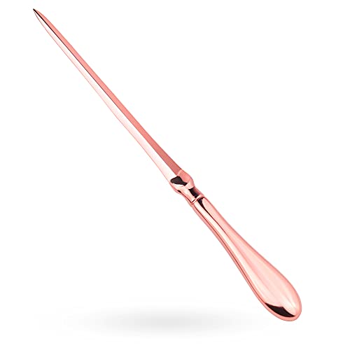 MUSROD Rose Gold Letter Opener, Envelope Opener Knife Metal Letter Opening Knife, Paul Revere Paper Cutting Knife, 9 inches (1 Pack) - Image 1