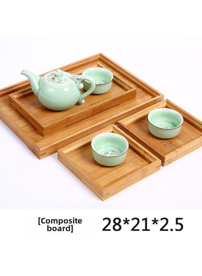 Bamboo Solid Wood Tea Tray Square Bamboo Tray Tea Set Tea Tray Customization