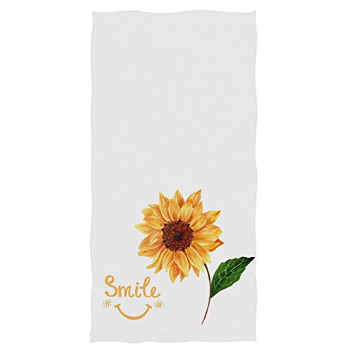 Pfrewn Happy Face Sunflower Hand Towels 16x30 in, Rustic Sunflowers Floral Thin Bathroom Towel, Ultra Soft Highly Absorbent Small Bath Towel Bathroom Decor - Image 5